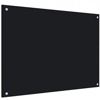 vidaXL - Panel de Pared para Cocina Resistente al Calor, Resistente a los arañazos y Salpicaduras, Color Negro, 80 x 60 cm, Vidrio Templado