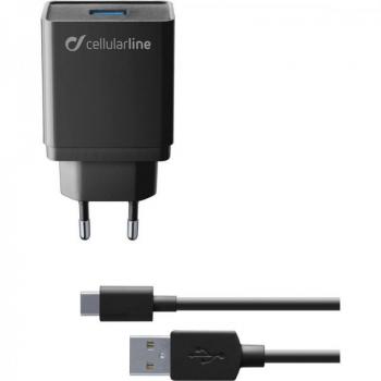 Cargador Universal USB-C 10W Negro - Cellular Line ACHKIT10WTYCK
