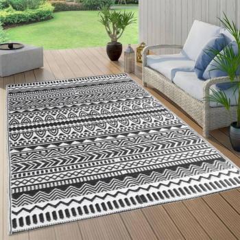 Alfombra de exterior PP negra 120x180 cm