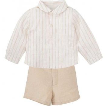 Conjunto de bebé niño a rayas en tonos suaves y frescos