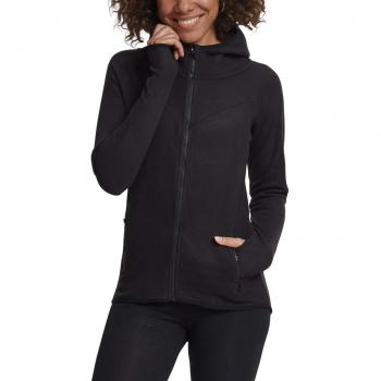 Urban Classics Women's Black Polar Fleece Zip Hoodie