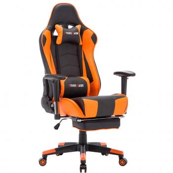 Storm Racer ergonómico Gaming Chair Silla de Respaldo Alto Silla de Oficina con reposapiés Ajuste reposacabezas y Apoyo Lumbar Silla de Racing
