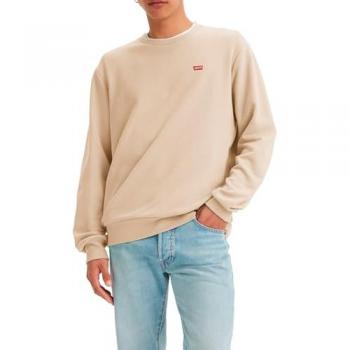 Sudadera Levi's New Original Crew Beige para Hombre, Cuello Redondo, Logo, Algodón, Talla XL