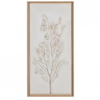 Cuadro Lienzo Árbol Blanco 45x95 cm - Originalidad Garantizada, Pintura en Relieve