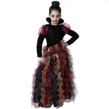Disfraz de Vampiresa Multicolor para niña Atosa - Incluye vestido multicolor, capa, detalles de encaje y accesorios vampíricos