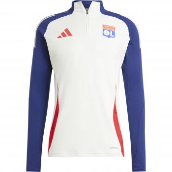 Chaqueta de chándal Adidas Olympique Lyon 2024/25 Tiro, diseñada para entrenamiento, con tecnología Climalite para una gestión óptima de la humedad, tejido ligero y transpirable, cierre completo con cremallera, bols