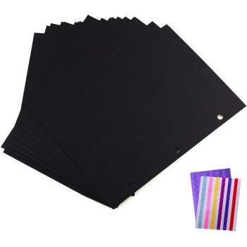 mysunny Álbum de Fotos Papel Relleno Negro Páginas para Álbum de Recortes 26 x 18 cm, 24pcs