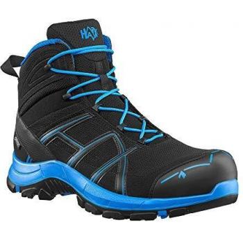 Botas de seguridad HAIX Black Eagle Safety 40.1 Mid S3 HRO HI CI WR SRC ESD tamaño 8,5 (42,5) negro/azul Mikrofibra/Textil