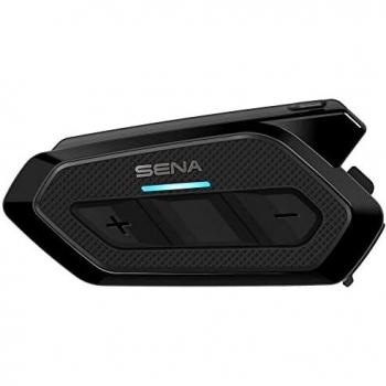 Intercomunicador moto Sena Spider RT1 Dual Pack, incluye dos unidades, conexión Bluetooth 4.1, alcance de hasta 900 metros en campo abierto, batería de larga duración con hasta 10 horas de conversación, resistencia al agua y polvo
