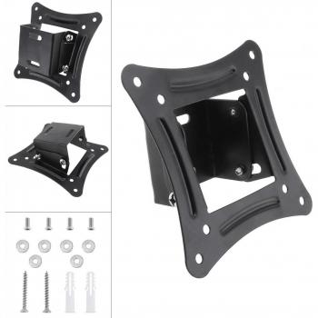 Soporte de Montaje en Pared para TV Plano Fijo con Inclinación de 15 Grados, Compatible con Monitores LCD LED de 14-26 Pulgadas