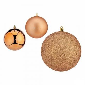 Set de Bolas de Navidad Cobre Plástico 12 x 13 x 12 cm (6 Unidades)
