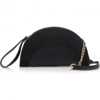 Mariamare Bolso de Mano Diam Negro para Mujer con Cierre de Cremallera y Logo en Glitter Multiposición