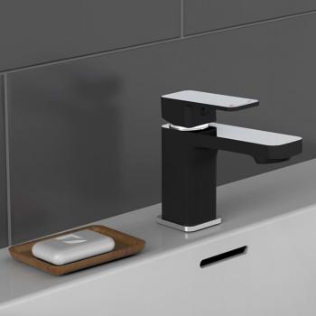 Grifo mezclador de lavabo MADAGASCAR cromado y negro mate