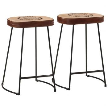 Taburetes de bar marrón oscuro 2 uds 41x29x62 cm vidaXL