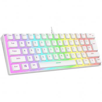 Teclado Gaming RAMPAGE RADIANT K11 RGB con Teclas Pudding USB-C Rojo y Blanco