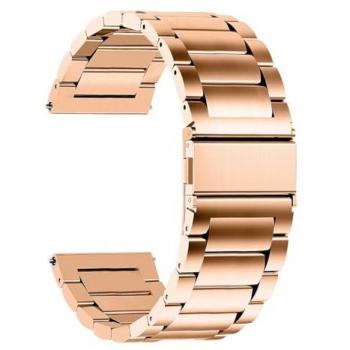 Correa Metálica para Reloj Sin Liberación Rápida de Acero Inoxidable Color Rosa Oro, Medida 24mm, Compatible con Suunto 9, Garmin Fenix 5 Sapphire, Coros Pace 3
