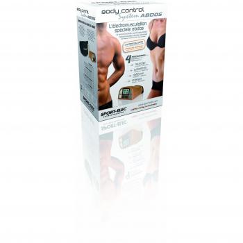 Sport-Elec BCS - Cinturón electroestimulador  especial para trabajar los abdominales, color blanco y gris