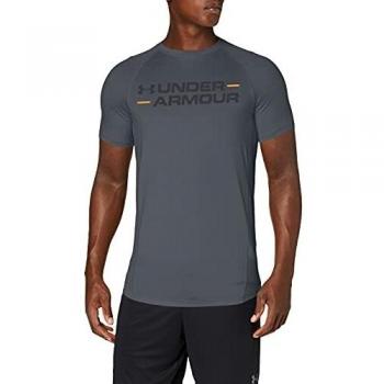Under Armour Mk1 SS Wordmark Camisa Manga Corta, Hombre, Gris, XXL