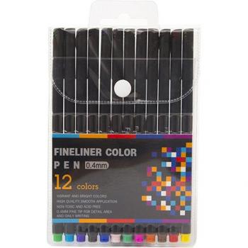 Set de 12 Rotuladores Color Fineliner Profesional