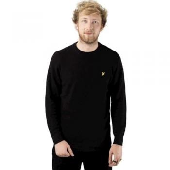 Lyle & Scott Grid Knit Mens Crew Neck Jumper - Jet Black - Size M - Male