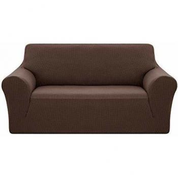 Deconovo Cubre de Sillón Funda para Sofá 2 Plazas Protector Elástica Chocolate