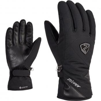 Guantes de esquí de mujer Ziener Kamea GTX, color negro, talla 7.5, con tecnología Gore-Tex