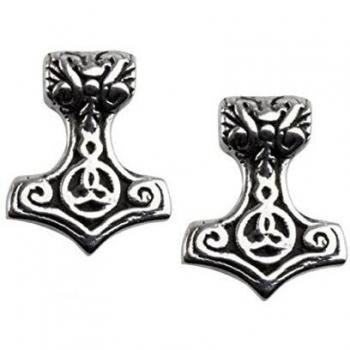 etNox hard and heavy Thors Hammer Set de Pendientes Plateado