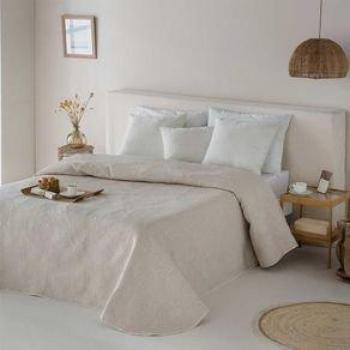 Colcha Jacquard Reversible Adriel Beige 235X270 cm