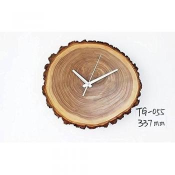 CC Relojes de pared decorativos de barrido tranquila pista tiempo reloj de madera, tamaño grande, 337mm