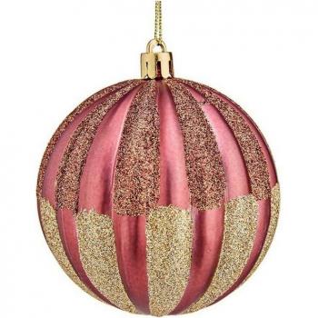 Bolas de Navidad Ø 8 cm 6 Unidades Rosa PVC Plástico