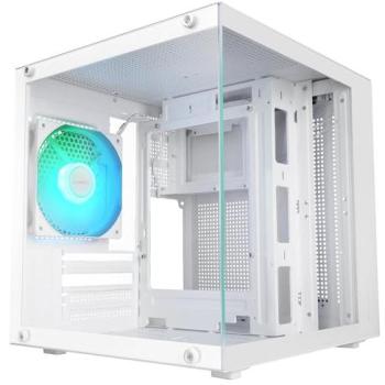 Caja PC MicroATX Ultracompacta Mars Gaming MC-CUBE, Cristal Templado Panorámico, Ventilador ARGB 120mm, Soporte para Refrigeración Líquida hasta 120mm, Minitor