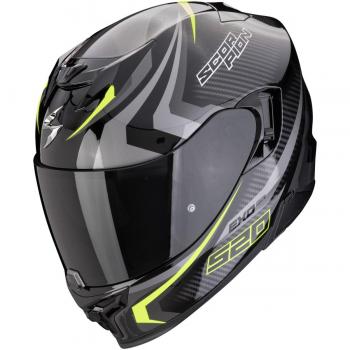 Casco Scorpion Exo-520 Evo Air Terra Negro-Plata-Amarillo Neón