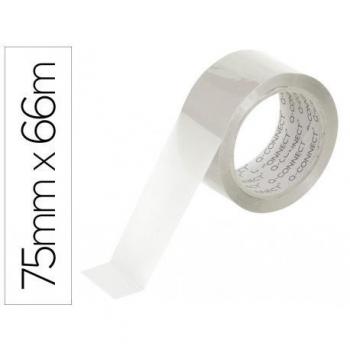 Cinta Adhesiva Polipropileno Transparente Q-Connect 66Mx75mm