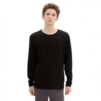 Suéter de Hombre Tom Tailor Denim Negro de Algodón con Diseño Estructurado, Talla L