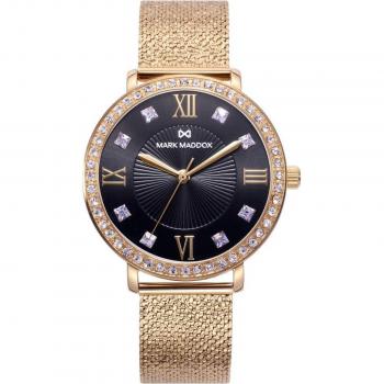 Reloj Mark Maddox Tooting para Mujer de Acero con Circonitas y Esfera Negra MM1004-53 (Ø 35 mm)
