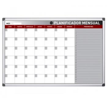 Planning Magnético Bi-Office Mensual Lacado Marco de Aluminio Rotulable 60x45 cm