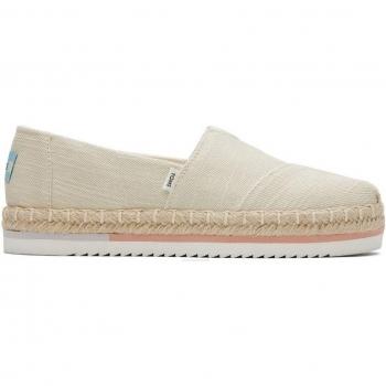 Alpargatas Toms de lona en blanco con suela de yute natural