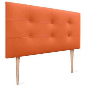 Cabecero Acolchado Capitone de Polipiel Naranja 95x115cm con 8cm de Grosor para Camas Individuales y Matrimonio