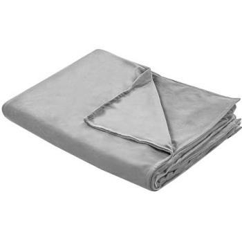 Funda de manta pesada moderna gris 100 x 150 cm tejido de poliéster diseño liso Rhea