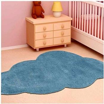 Alfombra Infantil Hecha a Mano Nube Gris 60x90 en Algodón