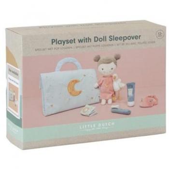 Muñeca Little Dutch Rutinas de Noche para Peques de 12 Meses - Muñeca suave y adorable, diseñada para niños a partir de 12 meses, incluye accesorios para simular rutinas nocturnas como pijama,