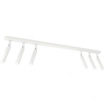 Plafón moderno Ivi de 6 luces, metal blanco, 90 cm de largo, G9