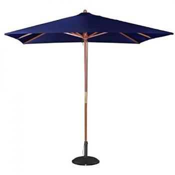 Parasol profesional cuadrado de 2,5 m azul marino con mástil recto y sistema manual