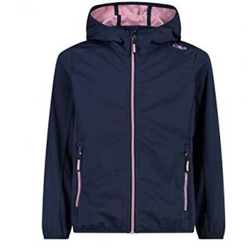 CMP Girls' Waterproof Hooded Softshell Jacket - Blue/Fard, 12 Years