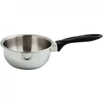 Cazo de Acero Inoxidable QUID ANETO 18CM - 2,03L con asas de baquelita, buena distribución del calor, apto para vitrocerámica, inducción, eléctrico y gas