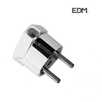 Conector Schuko 2P+T lateral retráctil de 16A en color blanco