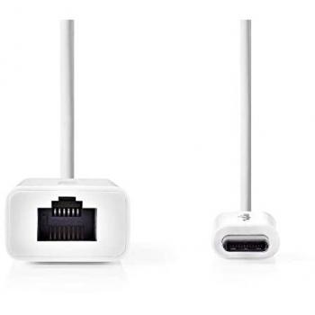 Adaptador de Red USB-C a RJ45 0.2m Cat8.1 Blanco