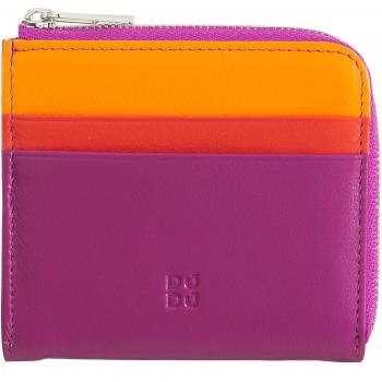 Cartera pequeña de hombre Dudu de piel con cremallera, cartera de cuero compacta para mujer, cremallera externa, compartimento para monedas y titular de tarjetas