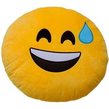 Emoticonworld Ruborizado - Cojín emoticono, 32 cm