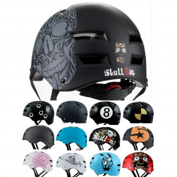 SkullCap® Casco de Skate y BMX - Bicicleta Y Scooter Eléctrico, Diseño: EDICIÓN Limitada Skull, Talla: L
